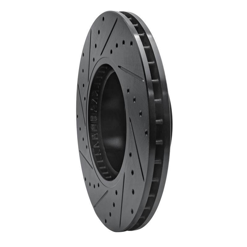 BMW X4 Brake Rotor (1) - Front Right - R1 Concepts - Drilled & Slotted - Black - `11-`18